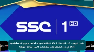 عاجل اليوم.. تردد قناة SSC 1 HD الناقلة لمباراة تونس وغينيا الاستوائية 2025 في دور المجموعات لتصفيات كأس العالم أفريقيا